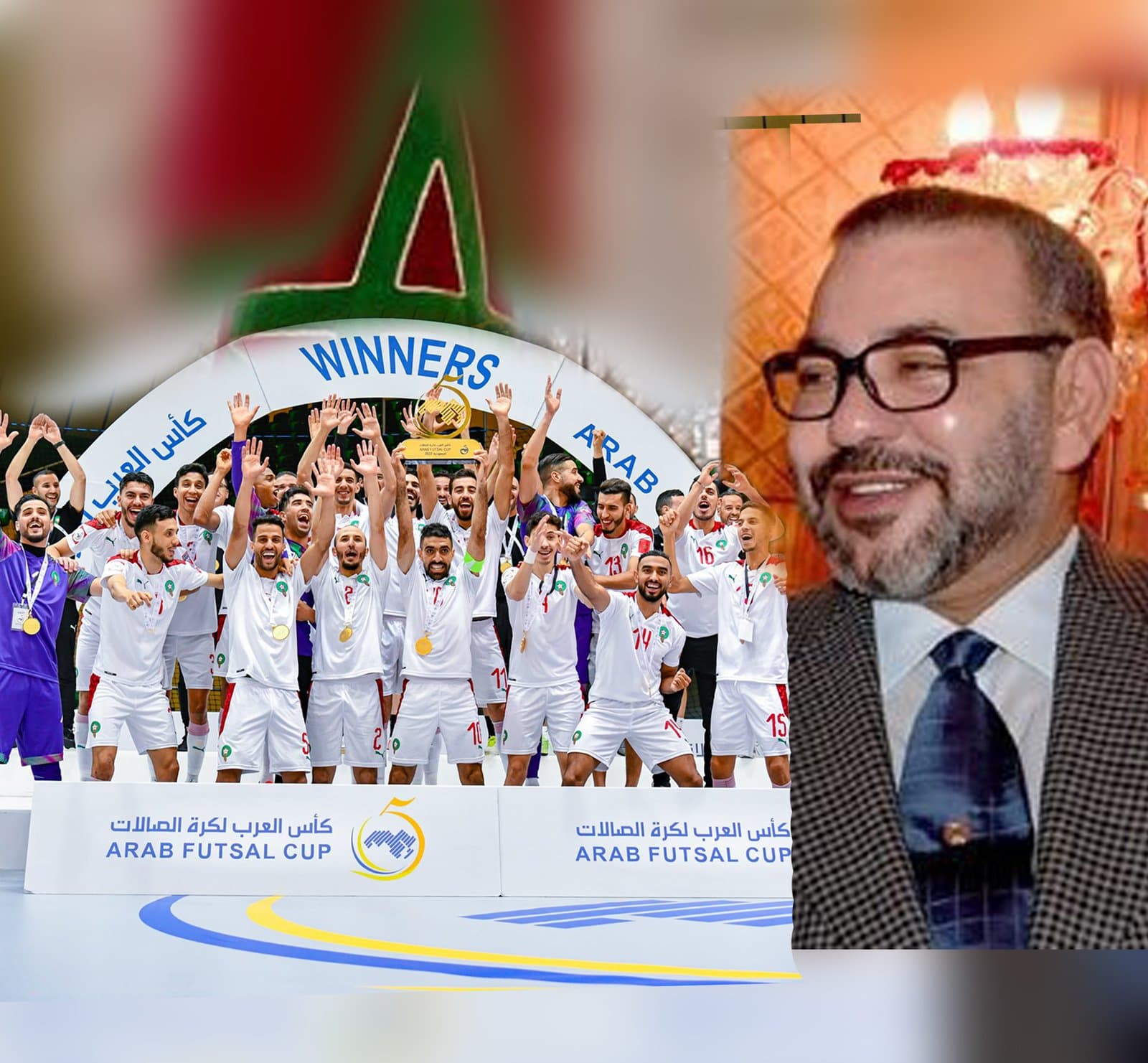 SM le Roi félicite l’équipe nationale de futsal sacrée championne de la Coupe Arabe 2022