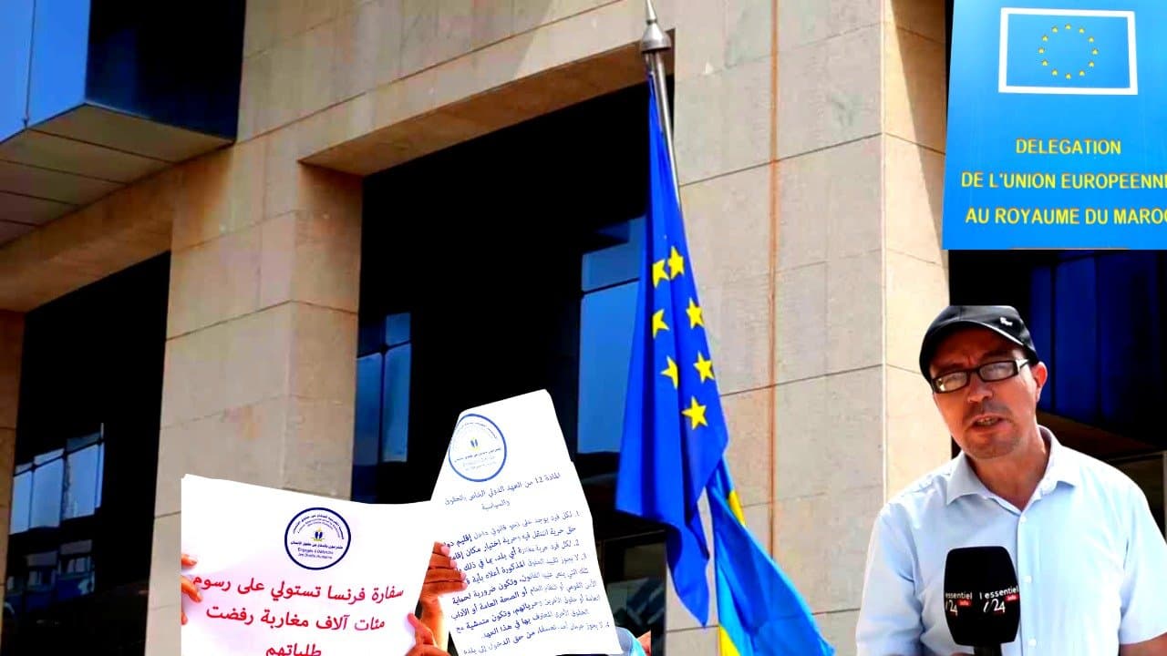 Manifestation des ONG Marocaines devant la Délégation de l’UE