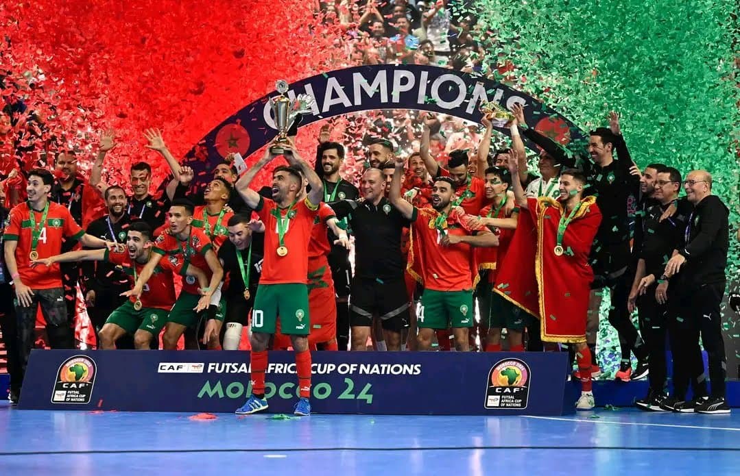 Sa Majesté félicite l'équipe nationale de futsal pour sa victoire historique à la Coupe d'Afrique des Nations
