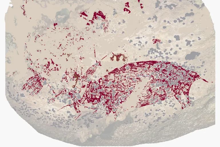 La plus ancienne représentation artistique humaine… un dessin datant de 50 000 ans dans une grotte indonésienne