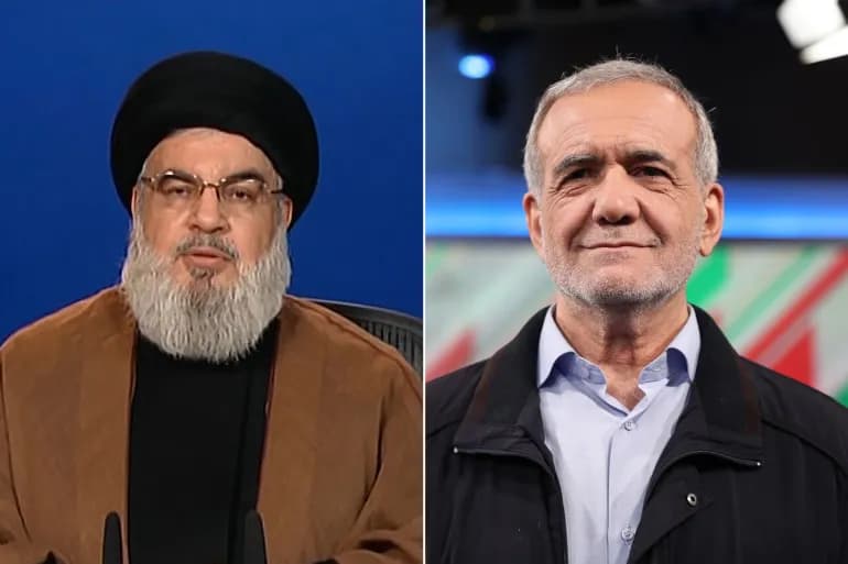 Dans un message à Nasrallah… Bezeshkian confirme le soutien de son pays au Hezbollah face à Israël