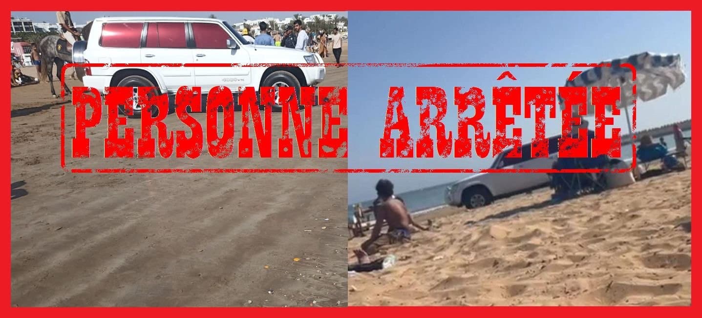 Un 4x4 étranger sur la plage d’Agadir: le conducteur interpellé